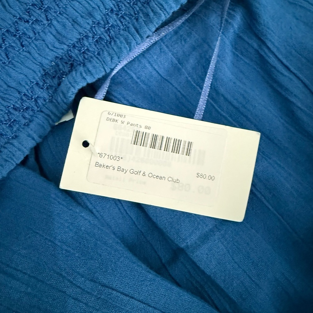 Smocked Waist Royal Blue Maxi Skirt with Side Slit - Picture 6 of 7